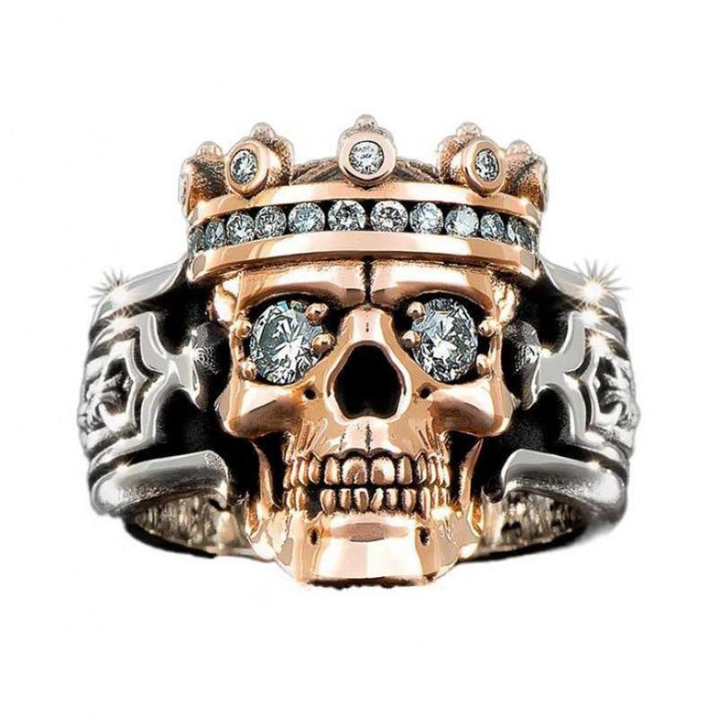 Skull King Sterling Silver Ring