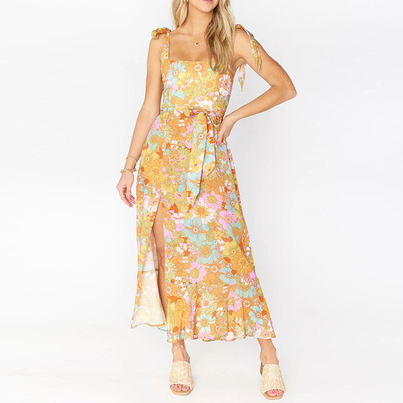 Sling Slit Floral Dress