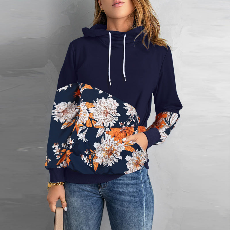High Neck Fashion Hooded Long Sleeve Sweatshirt