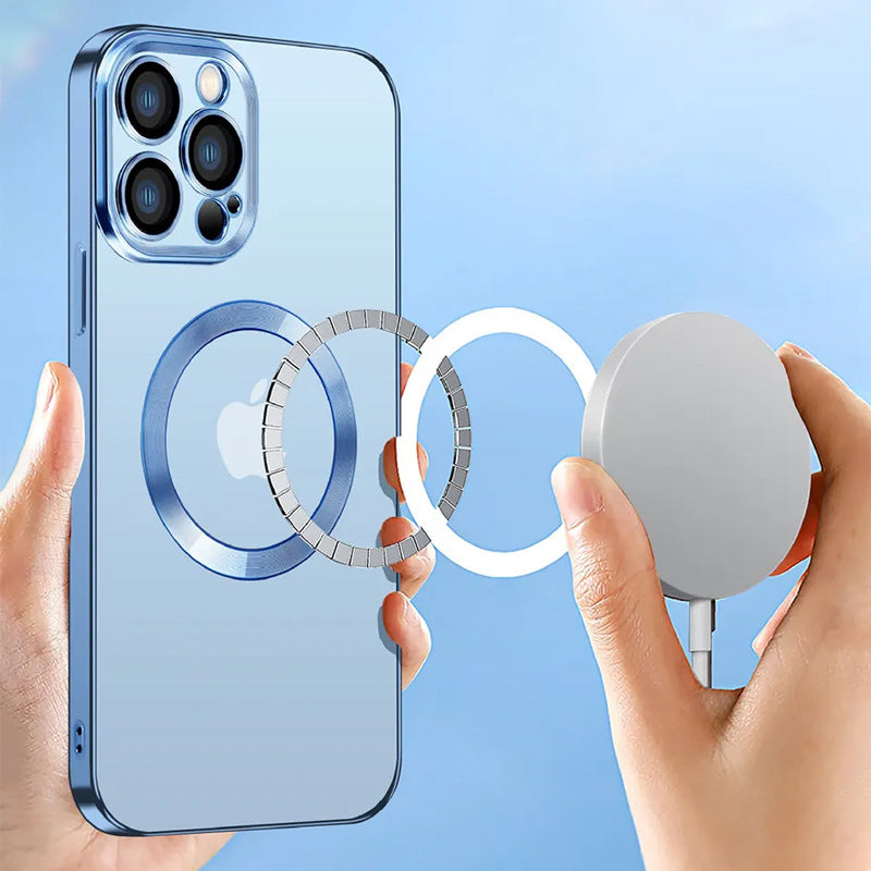 Electroplating Wireless Magnetic Charging All-Inclusive Lens iPhone Case