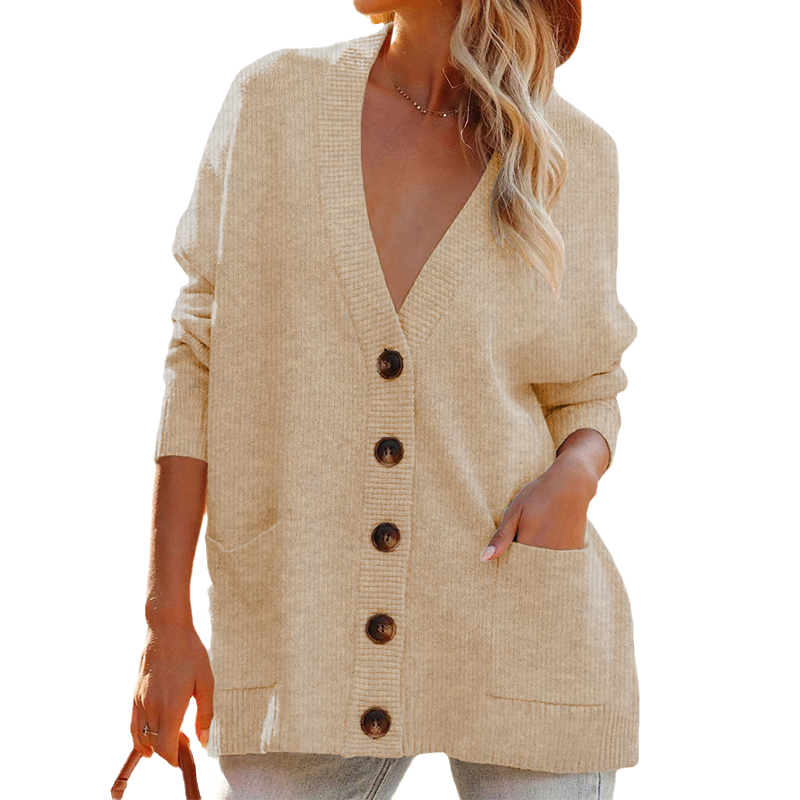 Solid Color Cardigan Sweater