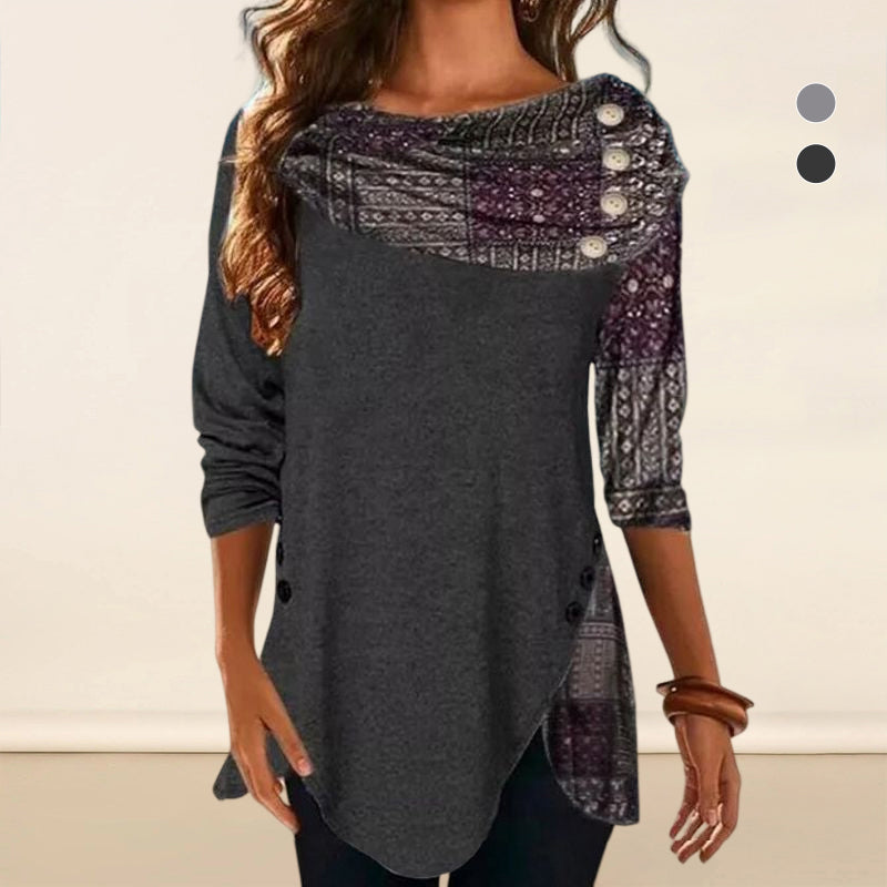 Buttoned Loose Panels T-shirt