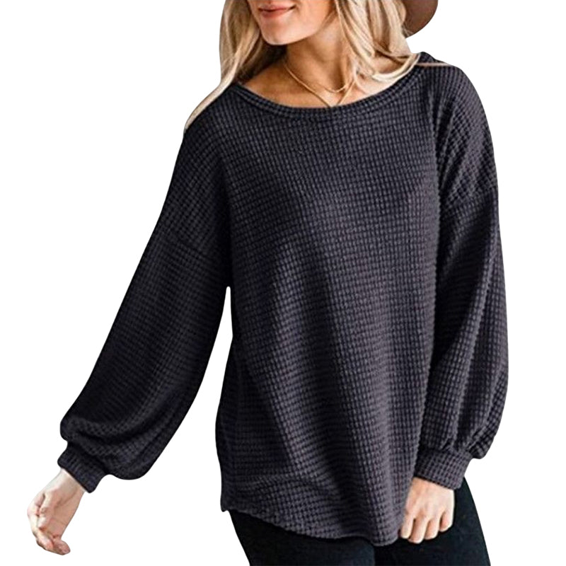 Crew Neck Balloon Sleeve Shirt