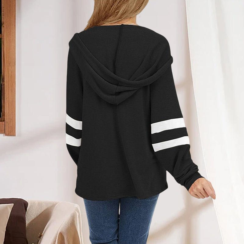 Hooded Drawstring Solid Sweatshirt
