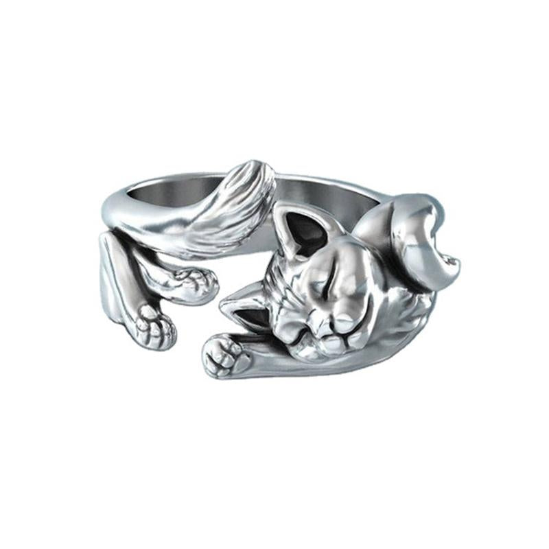 Lazy Cat 3D Open Ring