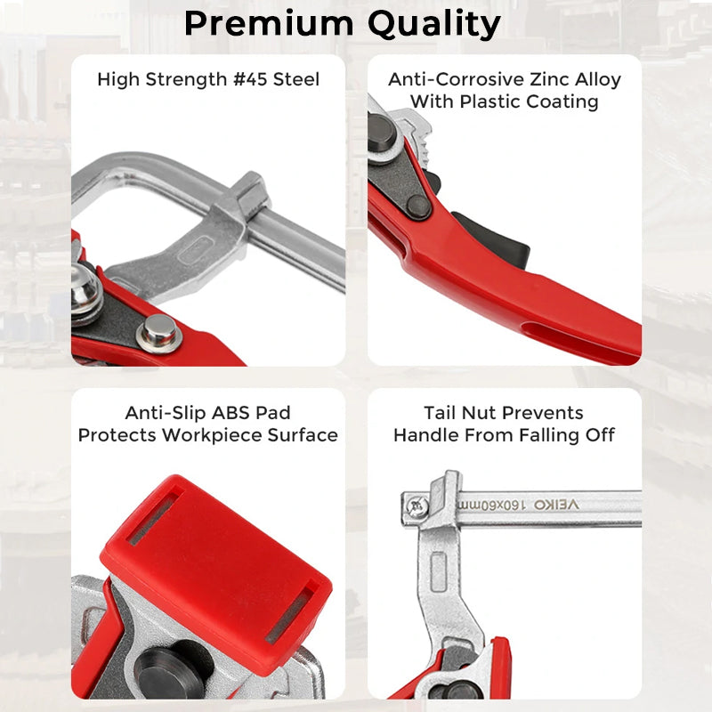 Upgrade Quick Ratchet Track Saw Guide Rail Clamp