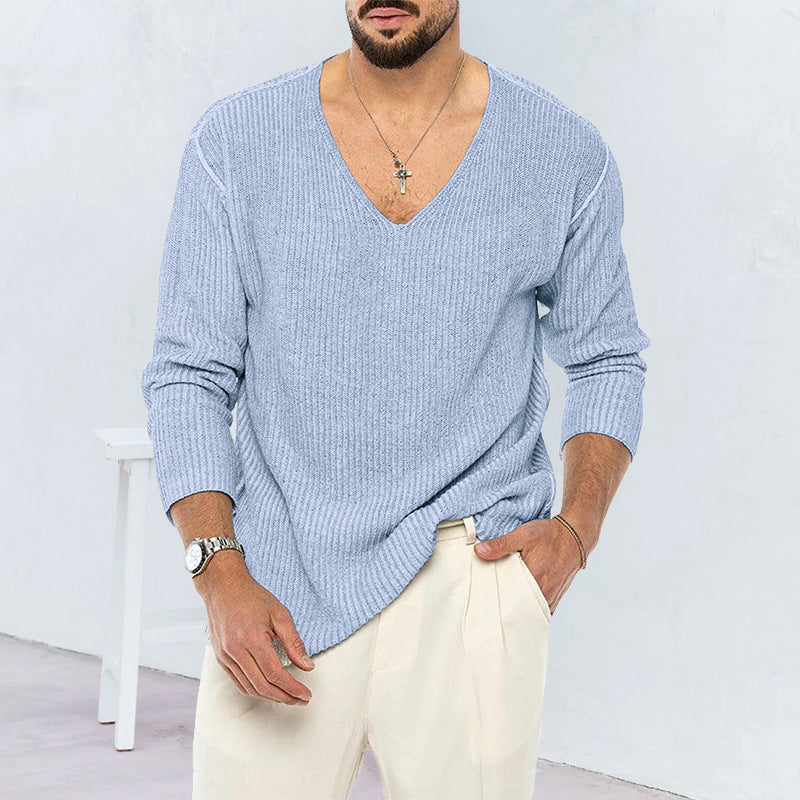 Men's V-neck Long-sleeve Sweater