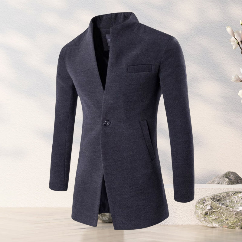 Men's Solid Color One Button Coat