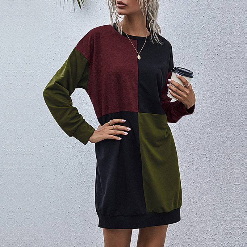 Contrast Sweater Dress