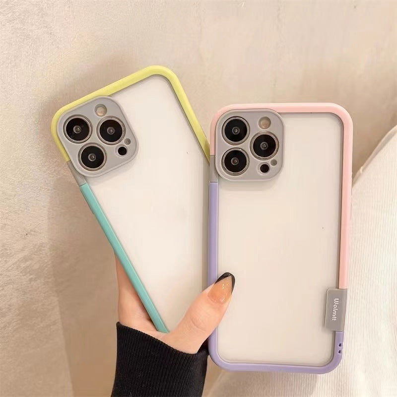 Phone case with colour-blocking frame