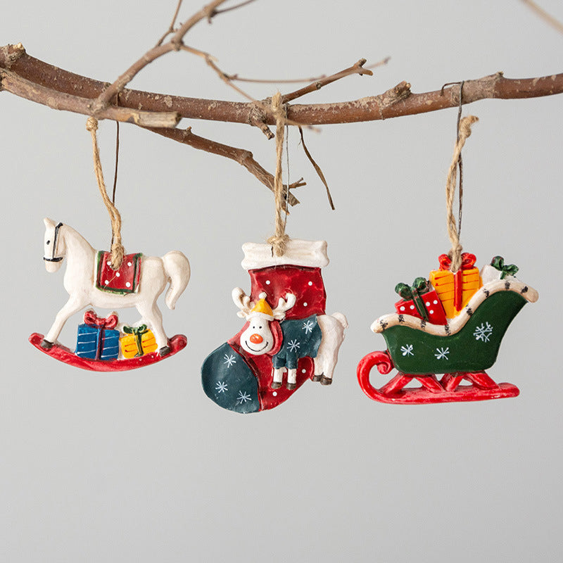 Resin Christmas Tree Decorative Pendants