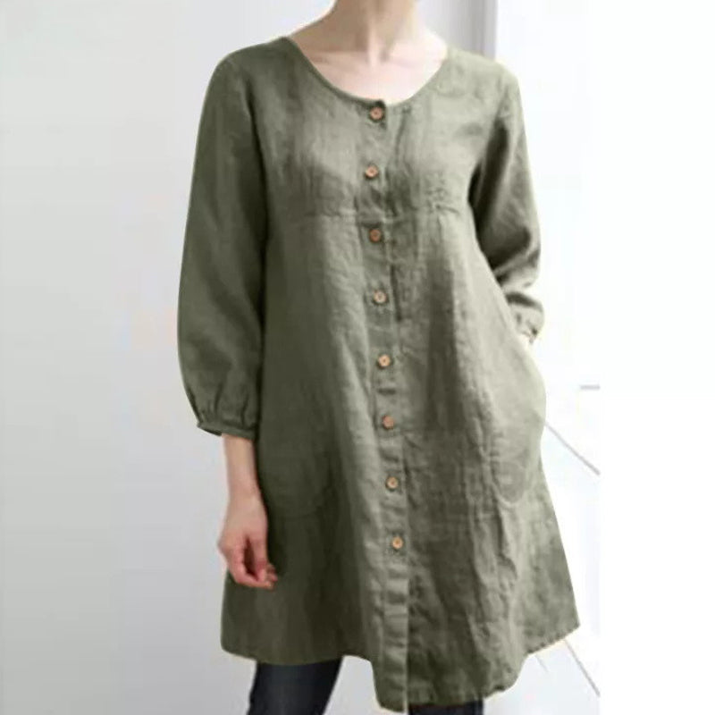 Cotton Linen Button Shirt