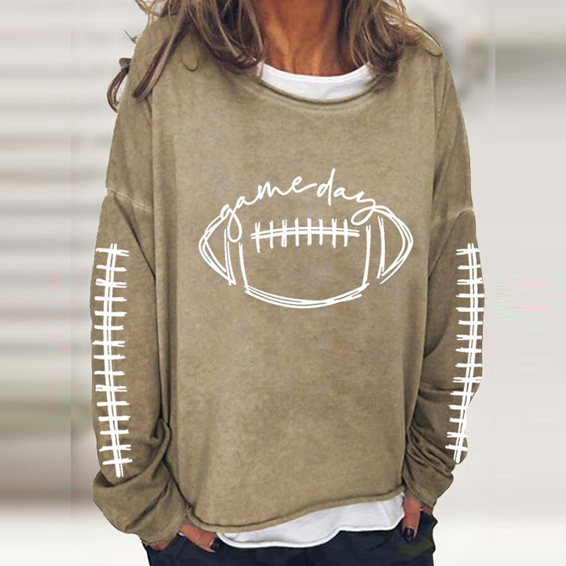 Women's Gameday Football Lover Casual Long-Sleeve T-Shirt