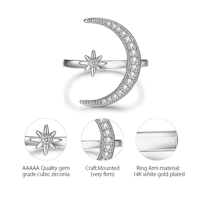 Moon & Star Ring