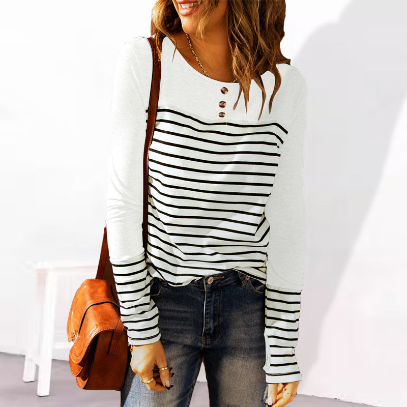 Striped Loose Long Sleeve T-Shirt
