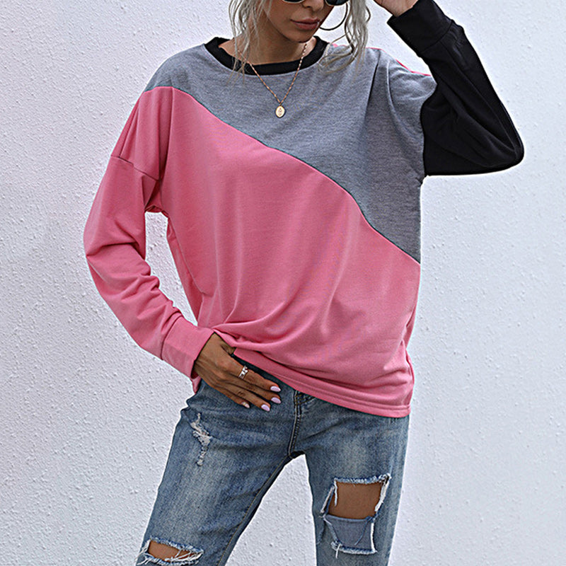 Paneled Crewneck Contrast Sweatshirt