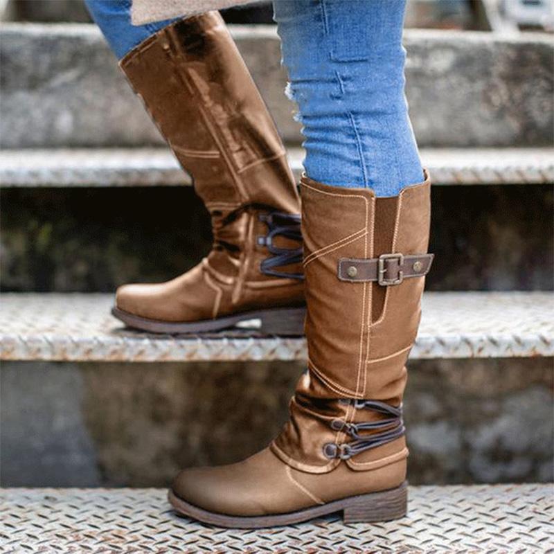 Zippered High-heeled Boots for Women