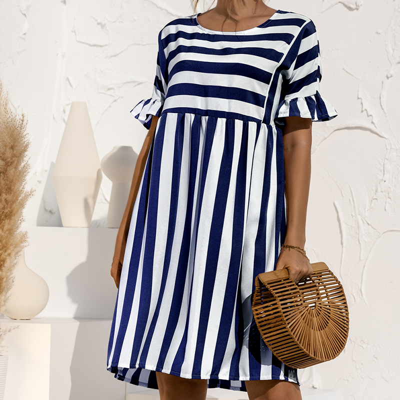 Ruffled Striped Dress