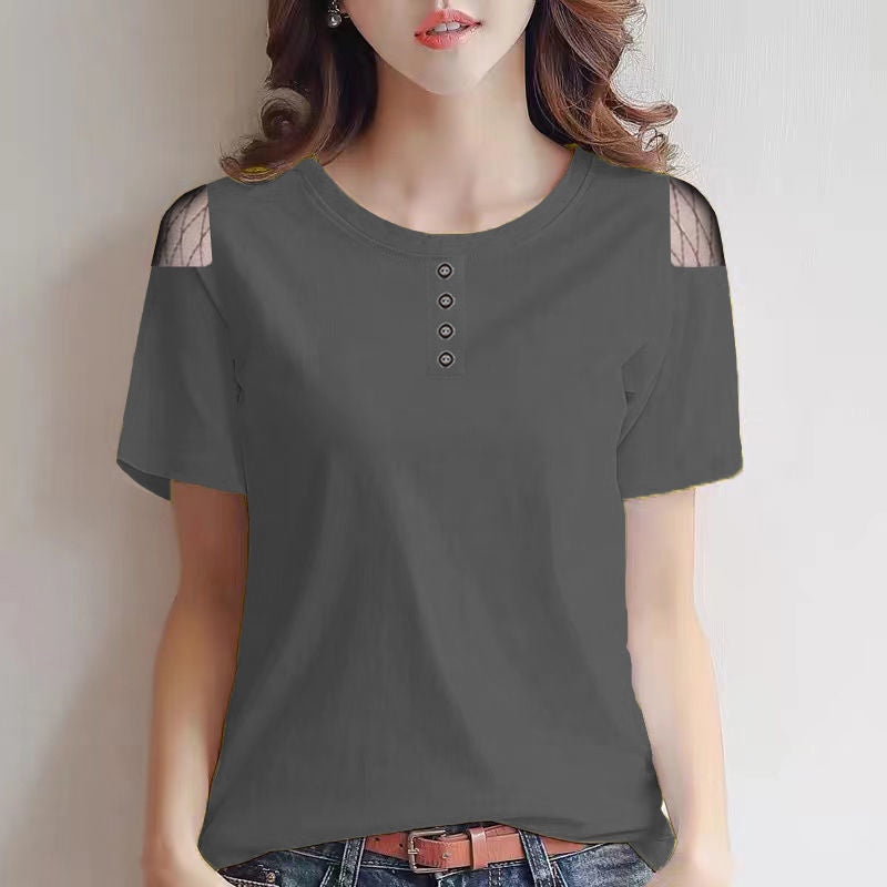 Gauze Cutout T-shirt