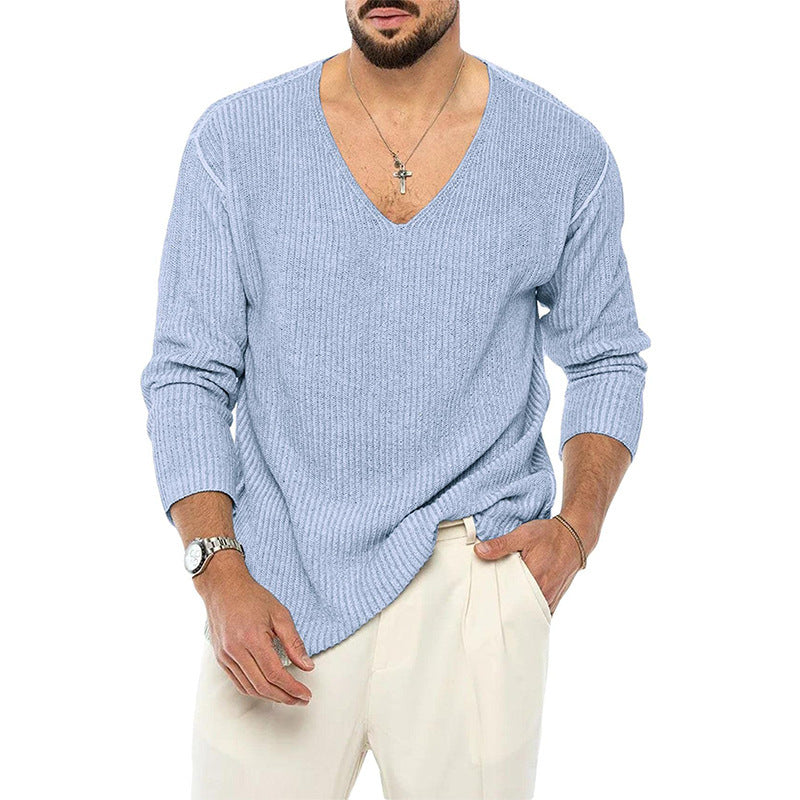 Men's V-neck Long-sleeve Sweater