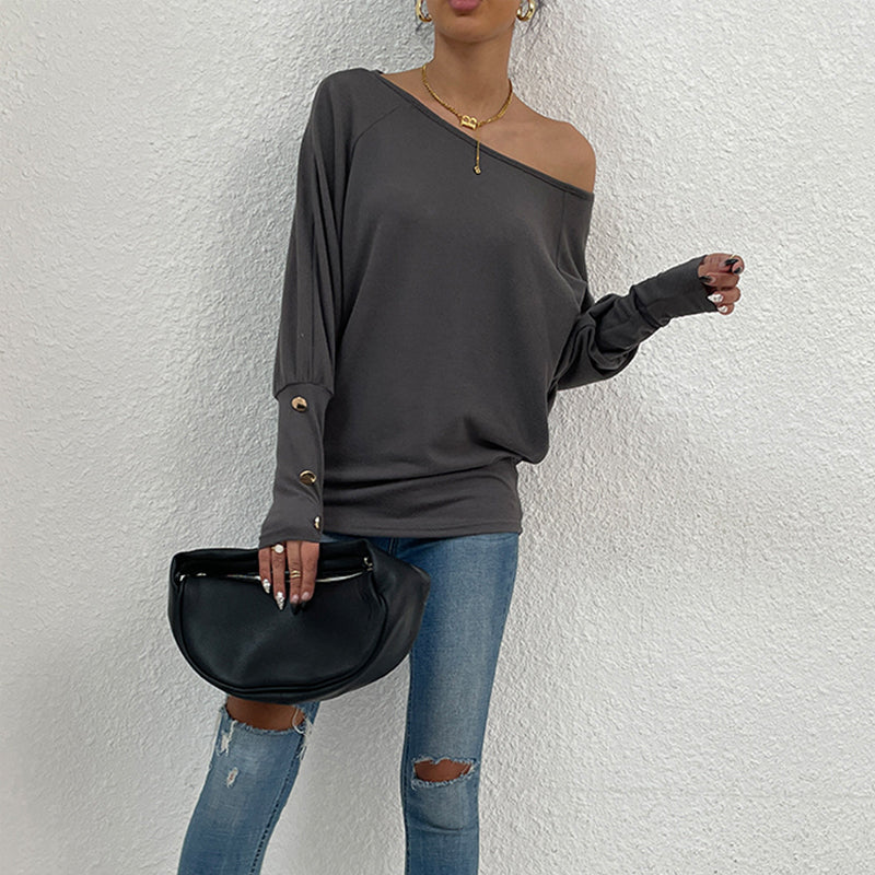 Women's Solid Casual Crewneck Sweatshirts