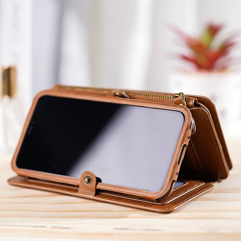 Classic Retro Stand Wallet Case For Phone