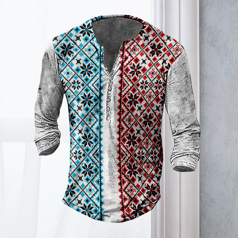 Long Sleeve Vintage Print T-Shirt