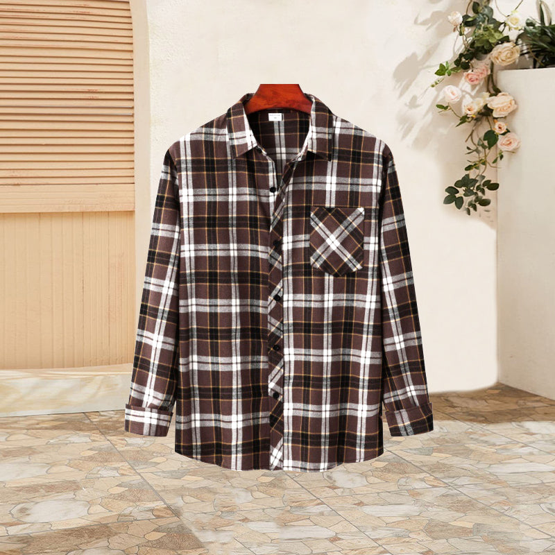 Men's Plaid Loose Shirt