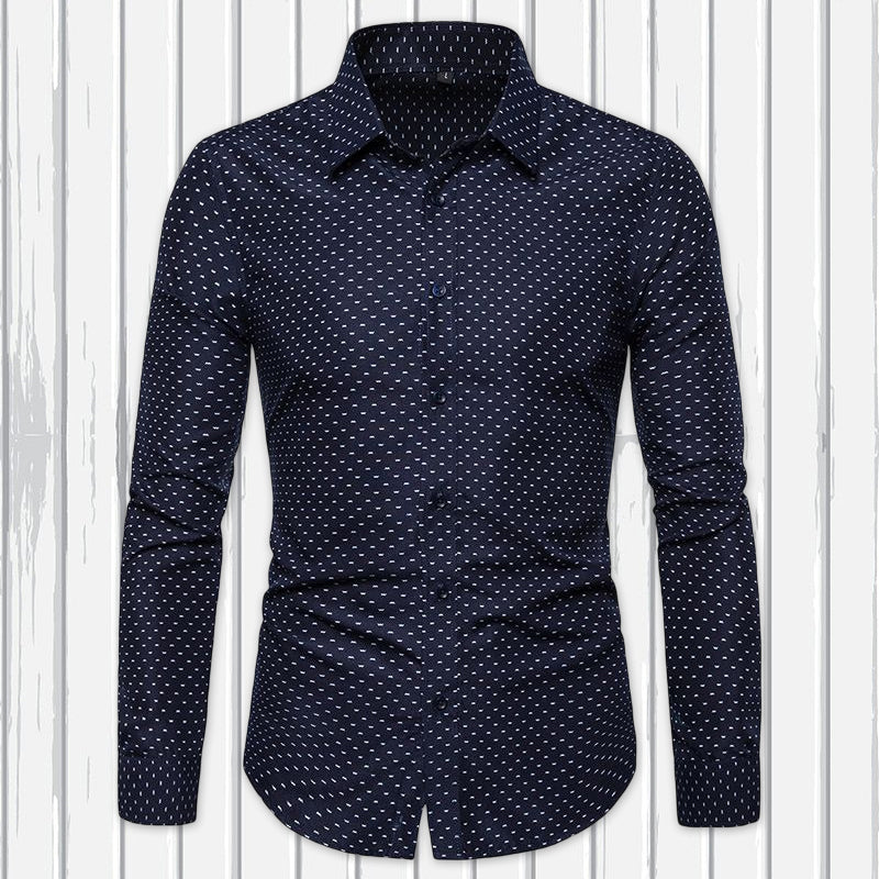 Men's Slim Floral Long Sleeve Shirt