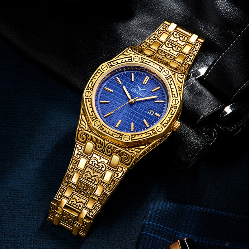 Vintage Engraved Men's Watch