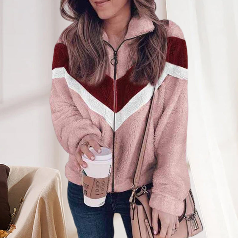 Contrast Wool Coat