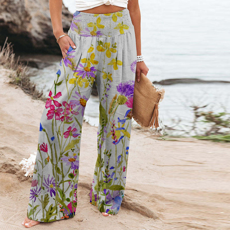 Printed High Waist  Wide Leg Pants