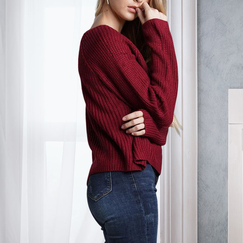 Women's Solid Color Knitted Sweater