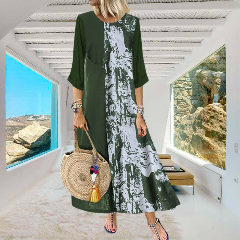 Camouflage 3/4 Sleeve Dress