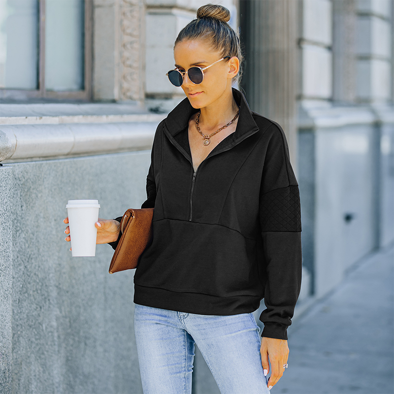 Turtleneck Solid Color Sweatshirt