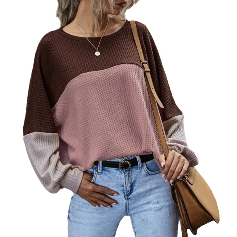 Contrast Waffle Top