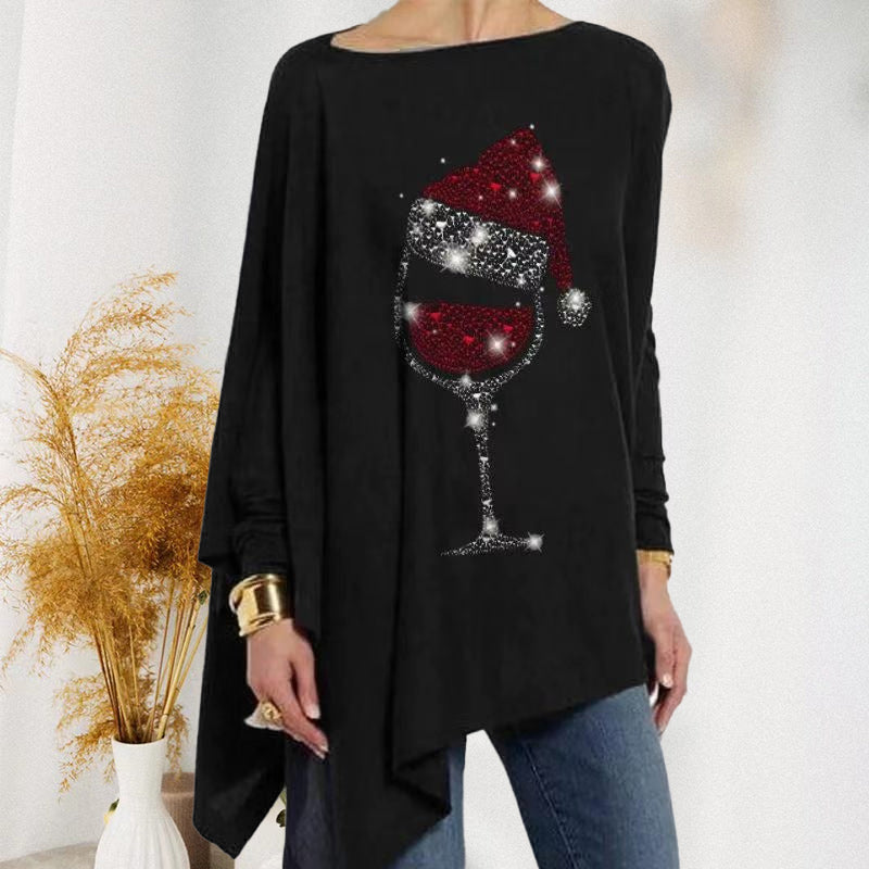Red Wine Glass Irregular T-Shirt