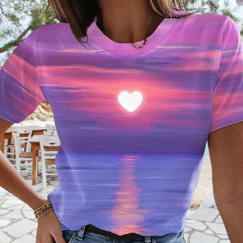 Women's Casual Weekend 3D Printed Painting T-shirt
