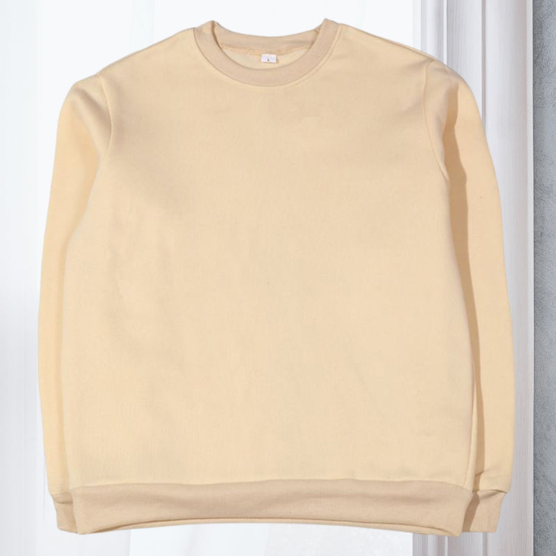 Casual Loose Solid Color Fleece Pullover