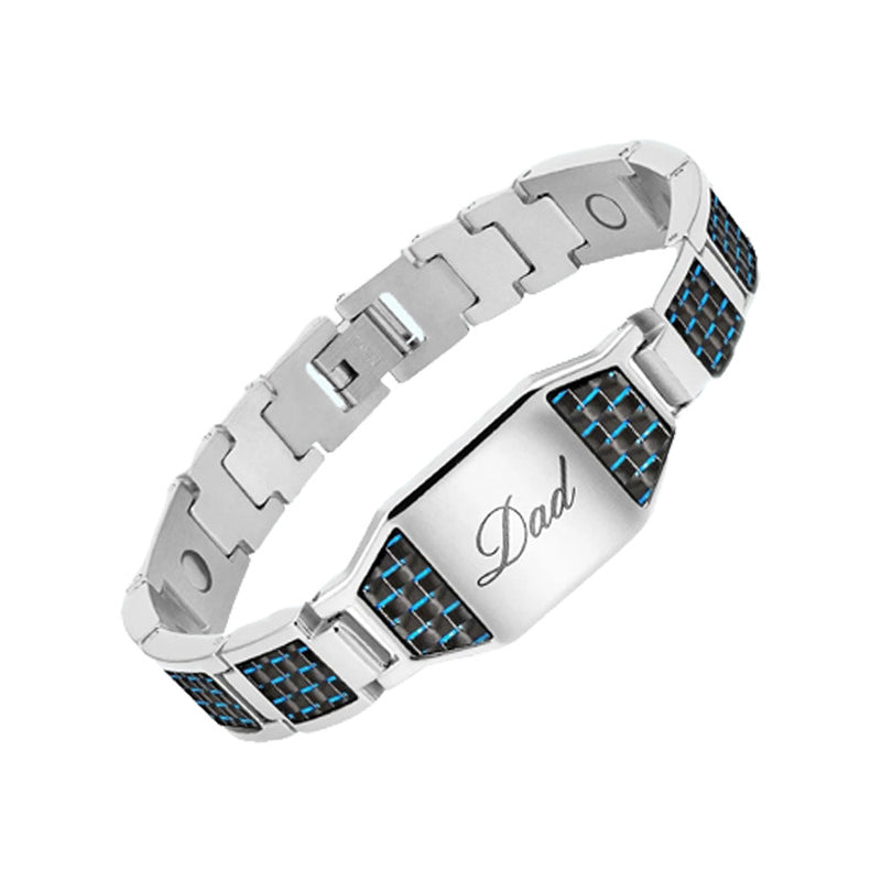 Carbon Fiber Magnet Titanium Steel Bracelet