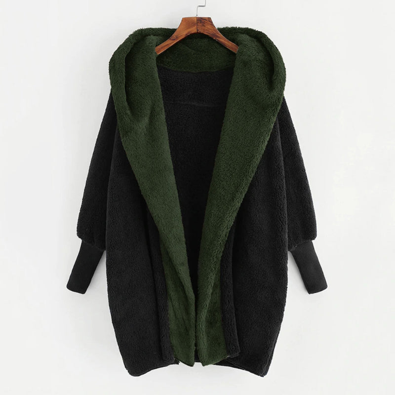 Hooded Loose Fleece Coat