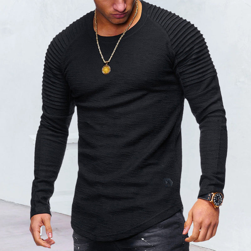 Men's Long Sleeve Crinkled T-Shirt