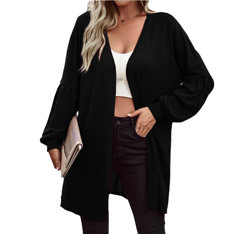 Solid Color Long Sleeve Cardigan