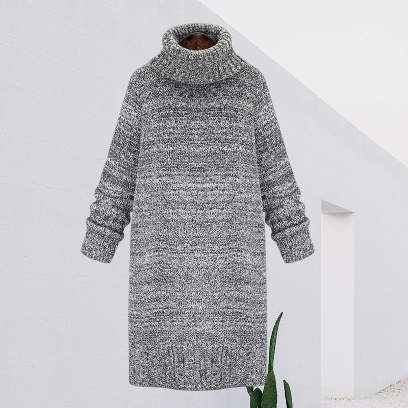 Turtleneck Mid-Length Knit Dress