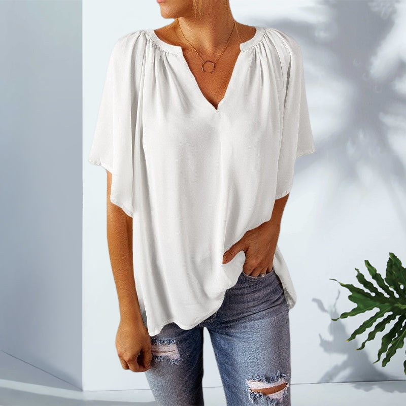 Chiffon V-neck Pullover Top