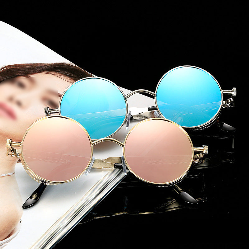 Sunglasses Steampunk Round Lens Metal Frame Unisex Glasses