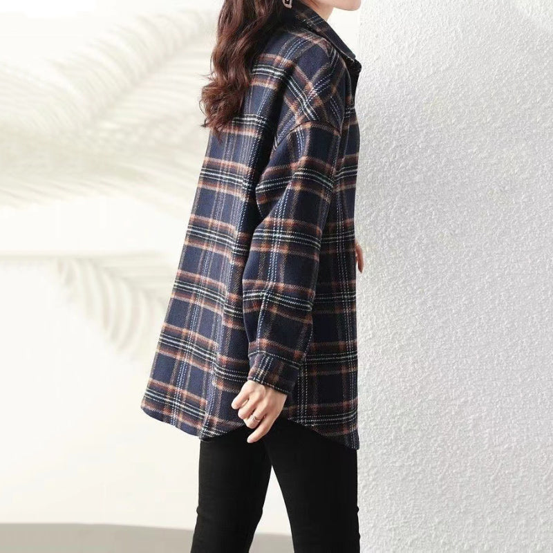 Loose Vintage Plaid Jacket