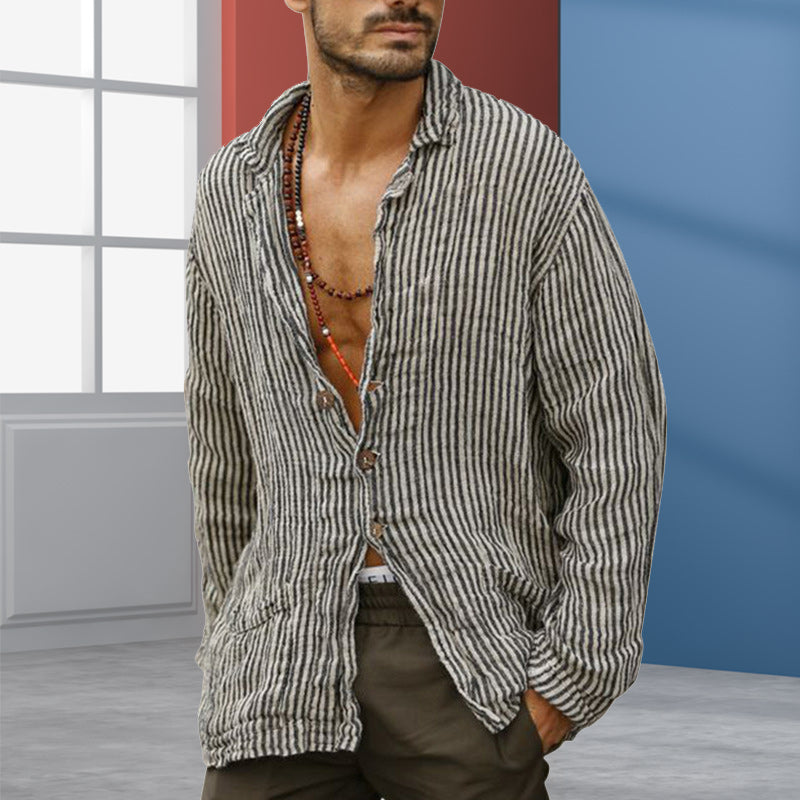 Men's Striped Print Casual Shirt