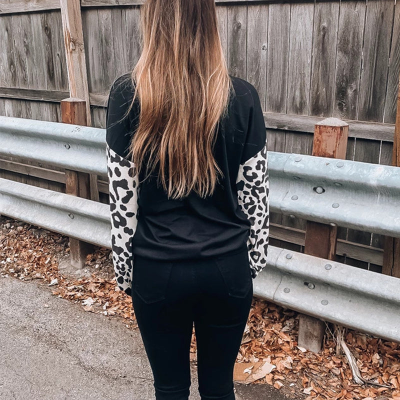 CROSSED LEOPARD PRINT T-SHIRT