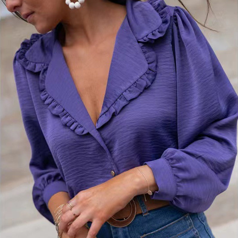 Ruffled Lapel Shirt